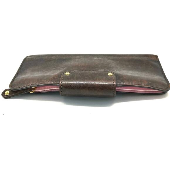 Coach Polished Leather Wallet | Gold Hardware | Blush Brown Bifold Holiday Gift - Picture 7 of 15